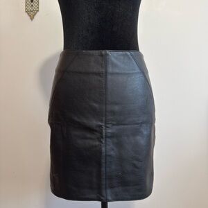 DJI Black Leather Pencil Skirt